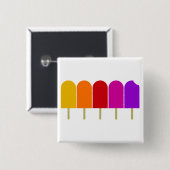 Badge Carré 5 Cm Cinq Popsicles (Devant & derrière)