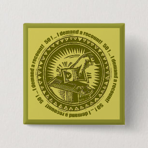 Badge Carré 5 Cm cinquantième Bouton de recompte d'anniversaire