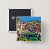 Badge Carré 5 Cm Cinque Terre (Devant & derrière)