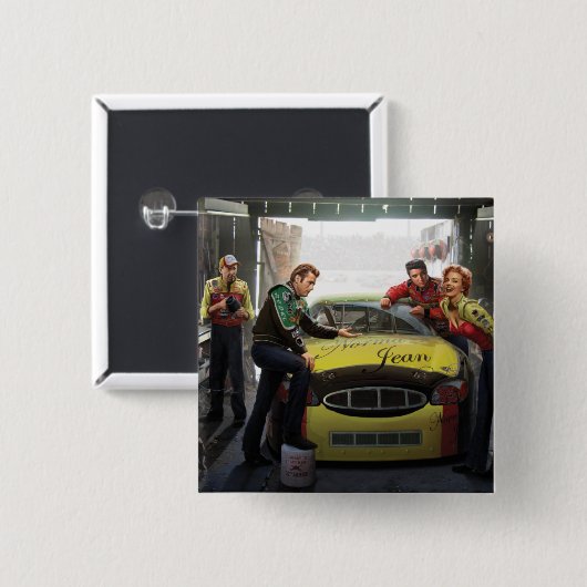 Badge Carré 5 Cm Circuit automobile éternel 2 (Devant & derrière)