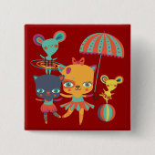 Badge Carré 5 Cm Cirque Cuties (Devant)
