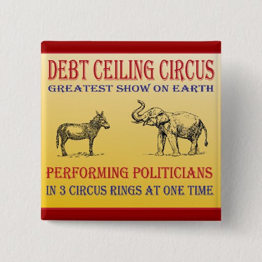 Badge Carré 5 Cm cirque de plafond de dette (Devant)