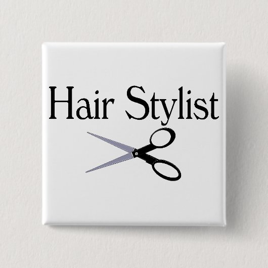 Badge Carré 5 Cm Ciseaux de coiffeur (Devant)