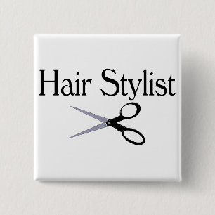 Badge Carré 5 Cm Ciseaux de coiffeur