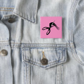 Badge Carré 5 Cm Ciseaux de coiffeur - coiffeur (En situation)