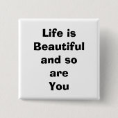 Badge Carré 5 Cm citation, (Devant)