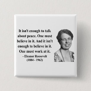 Badge Carré 5 Cm Citation 4b d'Eleanor Roosevelt