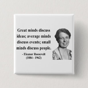 Badge Carré 5 Cm Citation 5b d'Eleanor Roosevelt