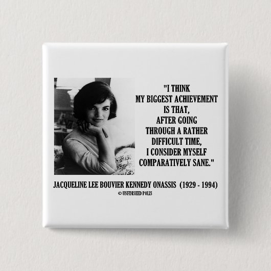 Badge Carré 5 Cm Citation comparativement raisonnable de Jacqueline (Devant)