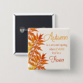 Badge Carré 5 Cm Citation d'automne (Devant & derrière)