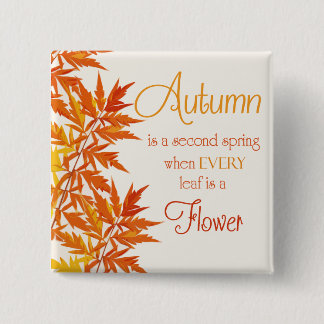 Badge Carré 5 Cm Citation d'automne
