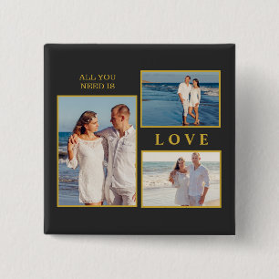 Badge Carré 5 Cm Citation de couple pour anniversaire de mariage 'T