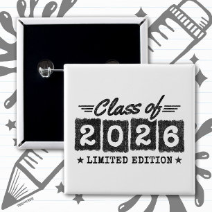 Badge Carré 5 Cm Citation de fin d'études édition limitée de la pro
