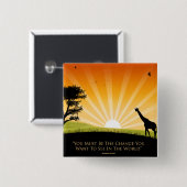 Badge Carré 5 Cm Citation de Gandhi (Devant & derrière)