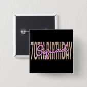 Badge Carré 5 Cm Citation de l'équipe du 70e anniversaire (Devant & derrière)