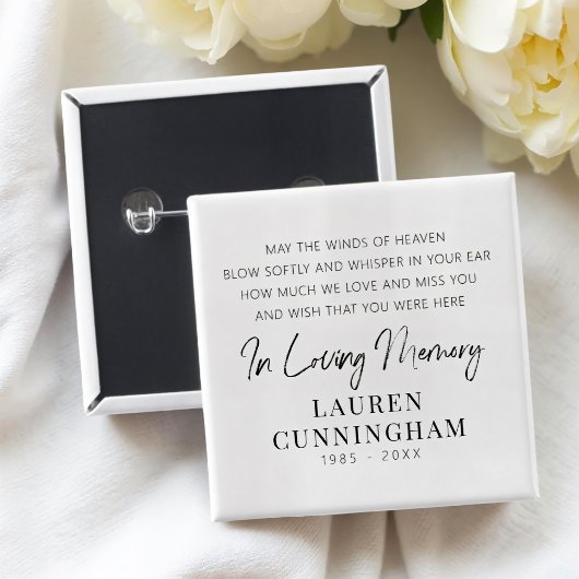 Badge Carré 5 Cm Citation Memorial Moderne Élégant Simple Chic