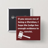 Badge Carré 5 Cm Citations chrétiennes accusées (Devant & derrière)
