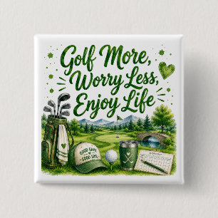 Badge Carré 5 Cm Citations drôles de golf pour golfeur sur le parco