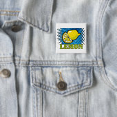 Badge Carré 5 Cm Citron épais (En situation)