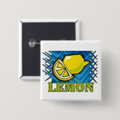 Badge Carré 5 Cm Citron épais (Devant & derrière)