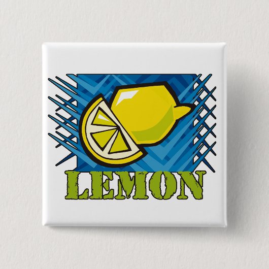 Badge Carré 5 Cm Citron épais (Devant)