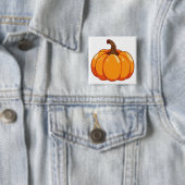 Badge Carré 5 Cm Citrouille (En situation)