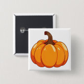 Badge Carré 5 Cm Citrouille (Devant & derrière)