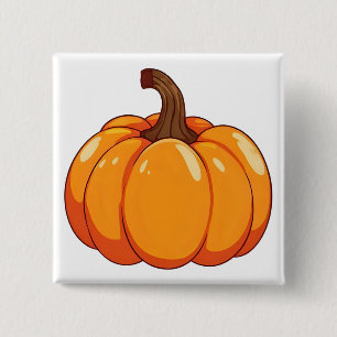 Badge Carré 5 Cm Citrouille