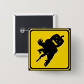 BADGE CARRÉ 5 CM CITROUILLE ! (Devant & derrière)