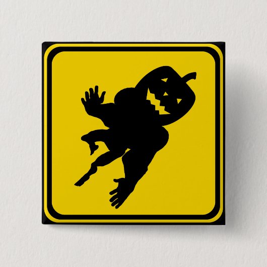 BADGE CARRÉ 5 CM CITROUILLE ! (Devant)