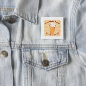 Badge Carré 5 Cm Citrouille Spice Latte Fun Pie Slogan Art Design (En situation)