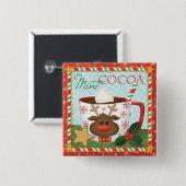 Badge Carré 5 Cm Citrouilles de Halloween sur le cimetière (Devant & derrière)