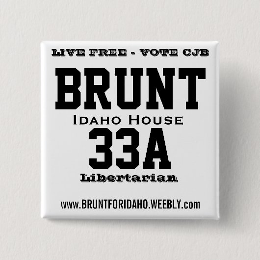 Badge Carré 5 Cm CJB - Bouton (Devant)