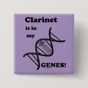 Badge Carré 5 Cm Clarinet dans mes gènes