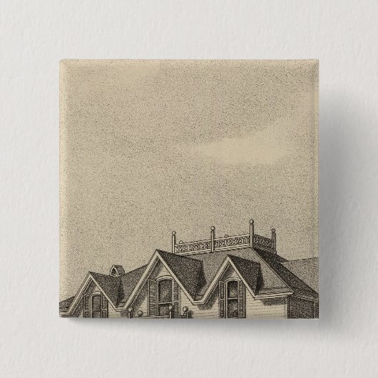 Badge Carré 5 Cm Clark Residence, Wallace, Kansas (Devant)