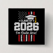 Badge Carré 5 Cm Class of 2026 Graduation Fun Quote Distressed Flag (Devant)