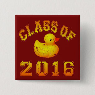 Badge Carré 5 Cm Classe 2016 du caoutchouc Duckie