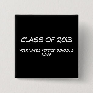 Badge Carré 5 Cm Classe de 2013 boutons/d'insigne. Pour adapter aux