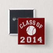 Badge Carré 5 Cm Classe du base-ball 2014 (Devant & derrière)