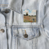 Badge Carré 5 Cm Claude Monet - Champ de pavot (En situation)