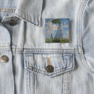 Badge Carré 5 Cm Claude Monet Femme au Parasol Beaux-Arts