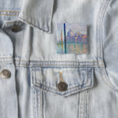 Badge Carré 5 Cm Claude Monet - Grand Canal, Venise (En situation)