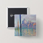 Badge Carré 5 Cm Claude Monet - Grand Canal, Venise (Devant & derrière)