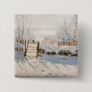 Badge Carré 5 Cm Claude Monet - La Pie