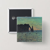 Badge Carré 5 Cm Claude Monet | l'aiguille creuse chez Etretat, (Devant & derrière)