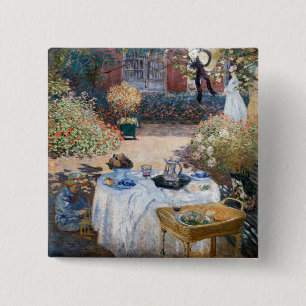 Badge Carré 5 Cm Claude Monet - Le Déjeuner, panneau décoratif