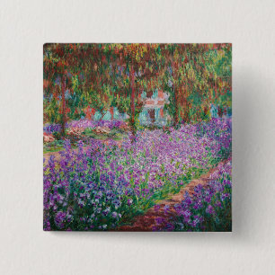Badge Carré 5 Cm Claude Monet - Le jardin de l'artiste à Giverny