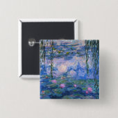 Badge Carré 5 Cm Claude Monet - Lys à eau, 1916 (Devant & derrière)