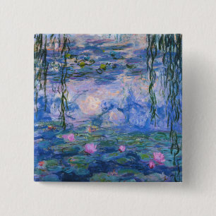 Badge Carré 5 Cm Claude Monet - Lys à eau, 1916
