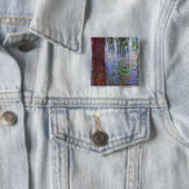 Badge Carré 5 Cm Claude Monet - Lys d'eau (En situation)